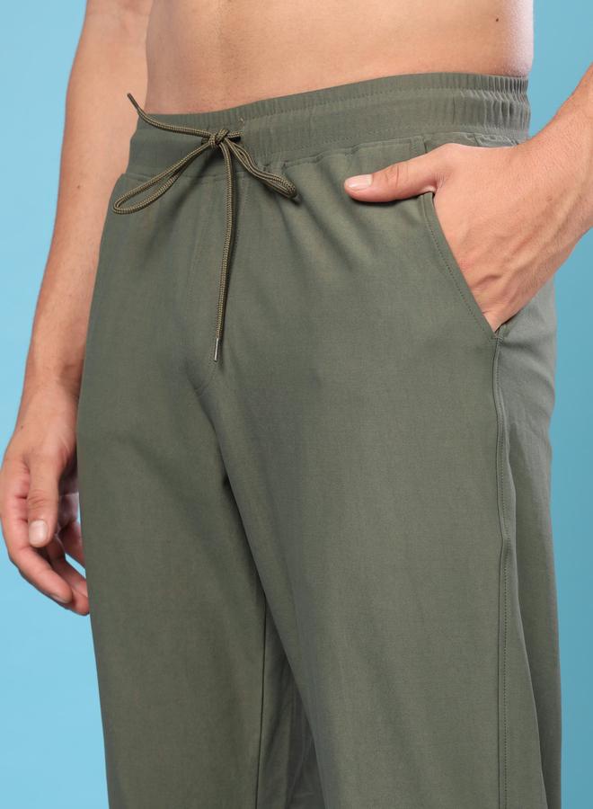 تكنوسبورت بنطلون رياضي رجالي تكنوسبورت أخضر سادة مطاطي بأربعة اتجاهات - Image 2