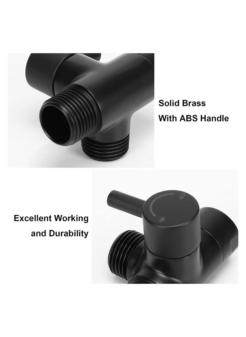 Shower Arm Diverter Valve 3 Way Solid Brass Universal G1/2" T-Adapter Bathroom System Replacement Component for Handheld Head and Fixed
