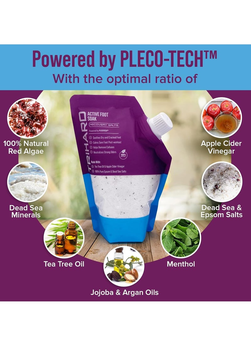 TRIHARD ctive Foot Soak Salts Pedicure Kit Foot Soak for Dry Cracked Feet Herbal Foot Spa with Tea Tree Oil Menthol Detox Foot Soak for Athletes Smelly Feet Foot Bath Foot Softening Soak - Image 3