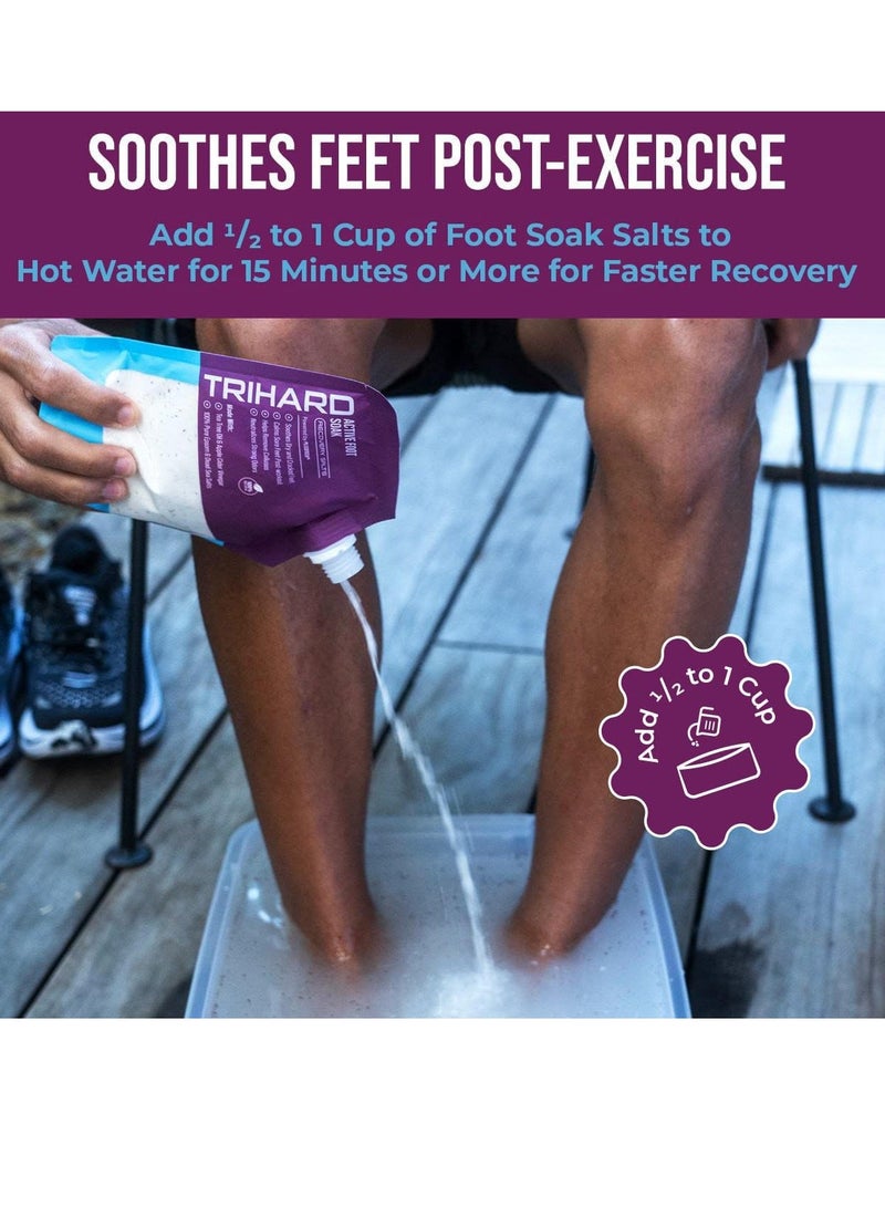 TRIHARD ctive Foot Soak Salts Pedicure Kit Foot Soak for Dry Cracked Feet Herbal Foot Spa with Tea Tree Oil Menthol Detox Foot Soak for Athletes Smelly Feet Foot Bath Foot Softening Soak - Image 4