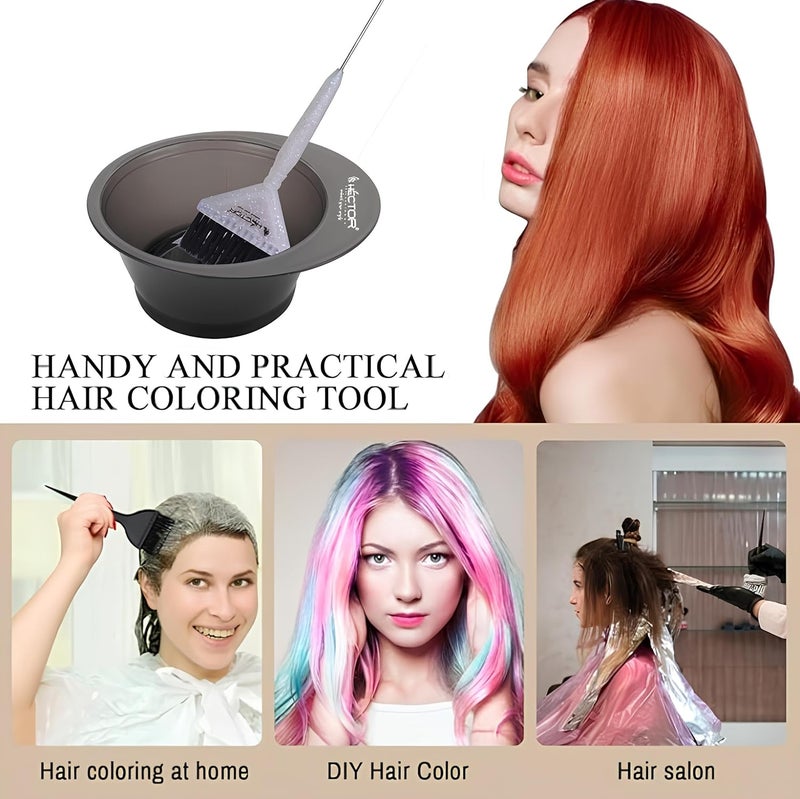 HECTOR Professional Hair Dye Bowl & Brush Kit | Anti-Slip Handle Applicator Brush | Salon & Home Use for Hair Coloring, Tinting & Bleaching - Image 2