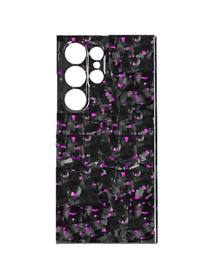 Luxury Glossy Aramid Carbon Fiber Protective Case For Samsung Galaxy S23 ultra Anti-fall Case Slim Design ( Purple ) - Image 1