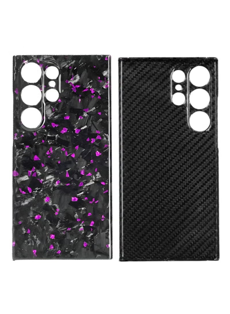 Luxury Glossy Aramid Carbon Fiber Protective Case For Samsung Galaxy S23 ultra Anti-fall Case Slim Design ( Purple ) - Image 4