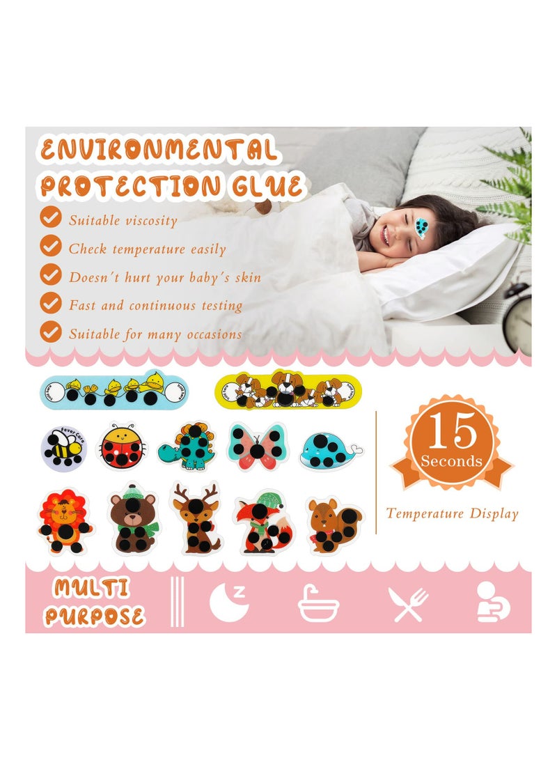 SYOSI Stick-on Fever Cartoon Stickers Forehead Fever Kids Cartoon Stickers Temperature Fever Patch for Kids Baby Adults Home Office Supplies (Cute Style) - Image 4