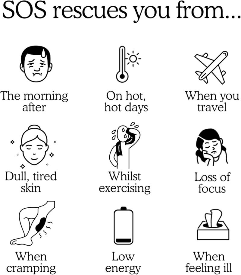 SOS مسحوق إلكتروليت ترطيب نكهات التوت المختلط 8 عبوات ستيك منخفضة السعرات الحرارية إعادة ترطيب سريعة صنع في الولايات المتحدة صديق للكيتو - Image 5