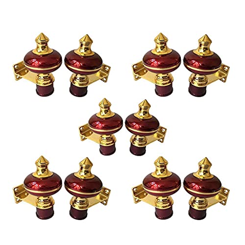Sun Shield Zinc Alloy Antique Mandir Wine Gold Finish Curtain Bracket Window Curtains Holder Support for Window & Door Fitting. (1 Inch, Maroon) 5 Set (10 pcs) - Image 1