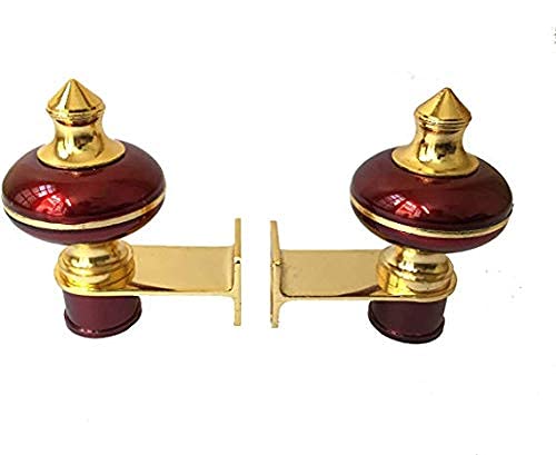 Sun Shield Zinc Alloy Antique Mandir Wine Gold Finish Curtain Bracket Window Curtains Holder Support for Window & Door Fitting. (1 Inch, Maroon) 5 Set (10 pcs) - Image 3