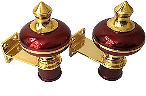 Sun Shield Zinc Alloy Antique Mandir Wine Gold Finish Curtain Bracket Window Curtains Holder Support for Window & Door Fitting. (1 Inch, Maroon) 5 Set (10 pcs) - Image 2