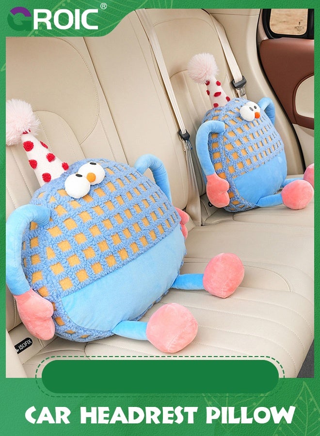 GROIC Little Monster Lumbar Support Pillow and Car Headrest Neck Set,Car Back Cushion Kit,Memory Foam Ergonomic Seat Cushion,Neck Kit for Driving - Image 4
