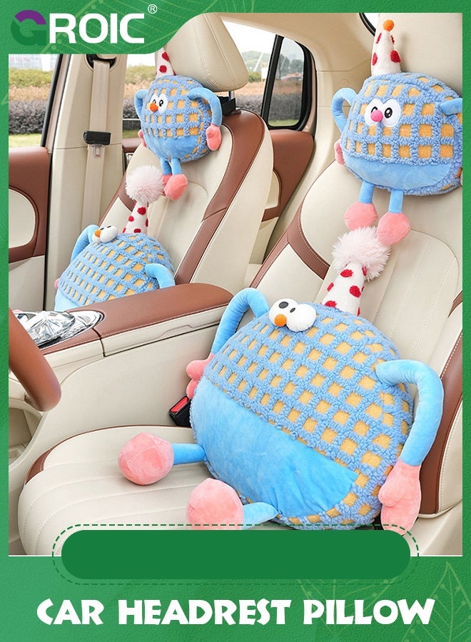 GROIC Little Monster Lumbar Support Pillow and Car Headrest Neck Set,Car Back Cushion Kit,Memory Foam Ergonomic Seat Cushion,Neck Kit for Driving - Image 5