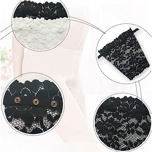 Bowiemall Cotton Clip-on Mock Lace Camisole for Women Deep Neck Cleavage Cover High Neck Camisoles Insert Vest Bra- Set of 3, Multicolor - Image 4
