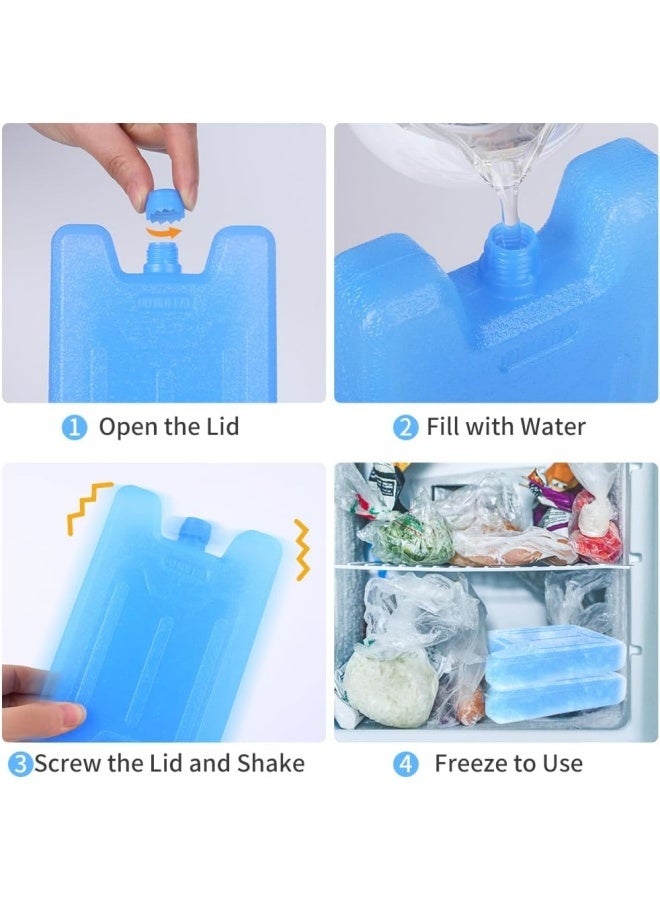 4 PCS Ice Packs for Lunch Box, Reusable Ultra-Thin Freezer Packs, Slim & Long-Lasting Ice Pack, for Picnic, Camping, Fishing and More, Keep Beverages Foods Cold & Fresh - Image 5