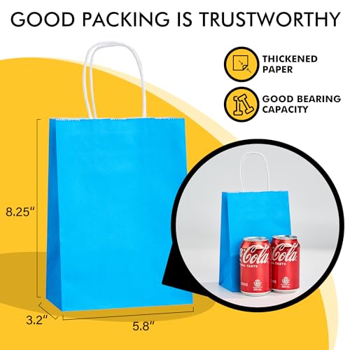 RACETOP 32 Pack Small Paper Gift Bags with Handles, 5.8"×3.2"×8.25" Kraft Paper Party Favor Bags Bulk for Kids Birthday, Baby Shower, Crafts, Wedding, Party Supplies (8 Colors) - Image 2