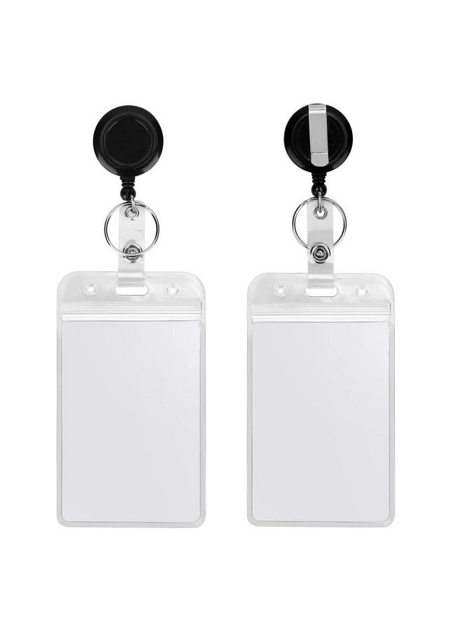 Lanyard Black Retractable Badge Reel With Badge Reel Clip For Id Card Badges Holders Vertical Punched Zipper Waterproof 2 Pack - pzsku/ZA400B82EA85AADF7F809Z/45/_/1735214579/f0246fae-90d6-417c-8dbb-15f96645772d