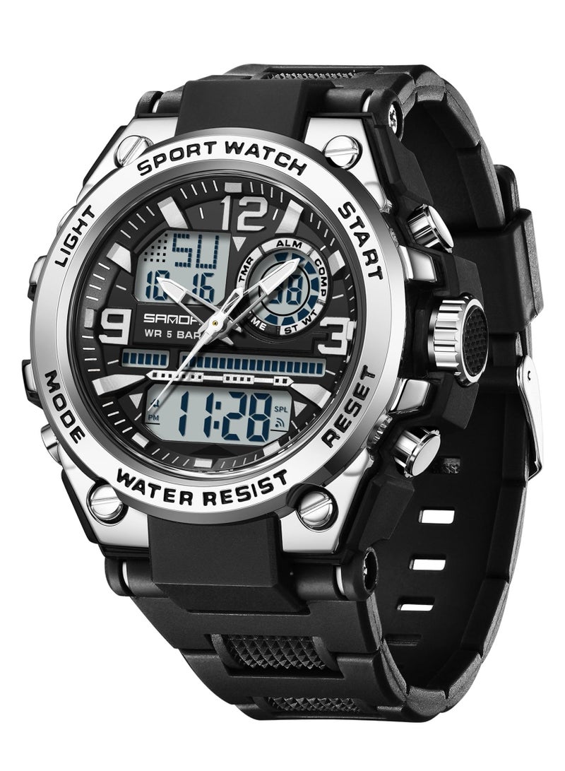 Sanda Men's Watches Sports Outdoor Waterproof Watch Date Multi Function Tactics LED Alarm Stopwatch - Image 1