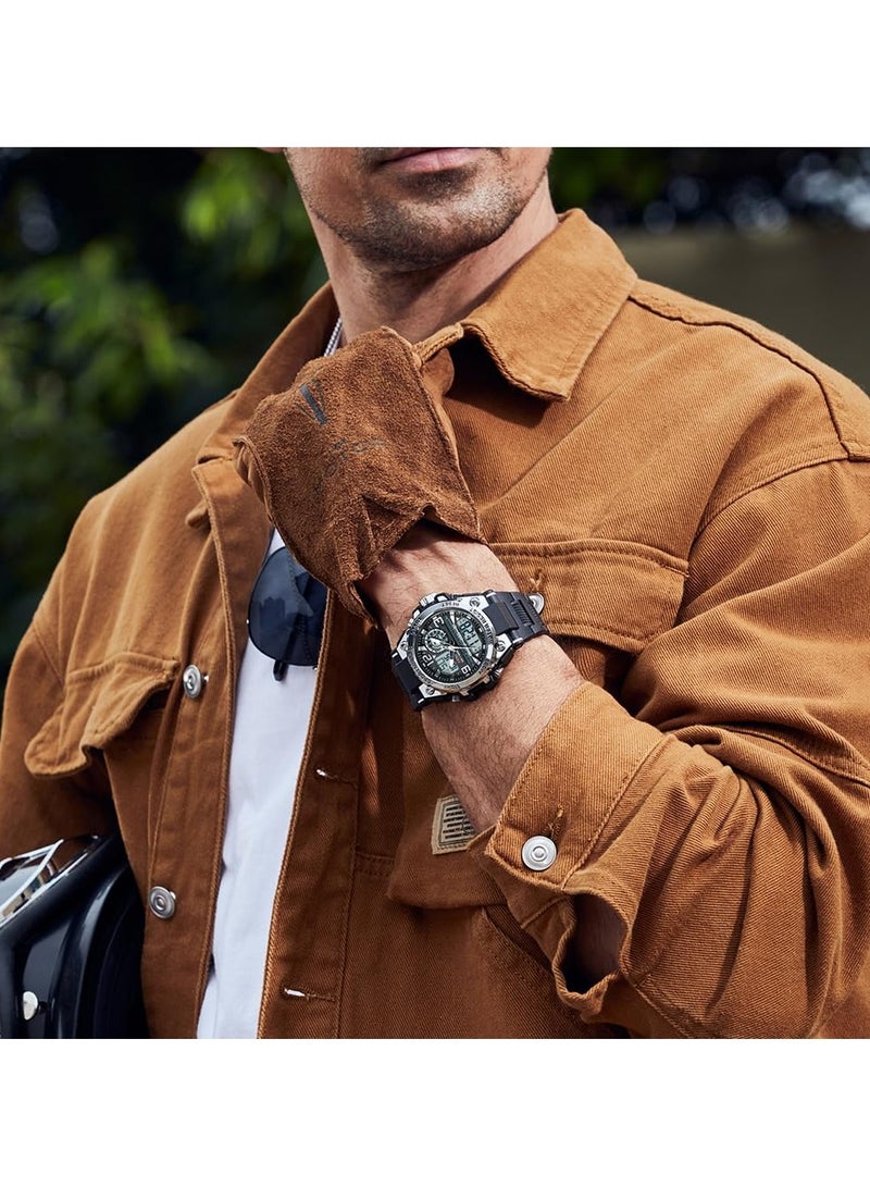 Sanda Men's Watches Sports Outdoor Waterproof Watch Date Multi Function Tactics LED Alarm Stopwatch - Image 3