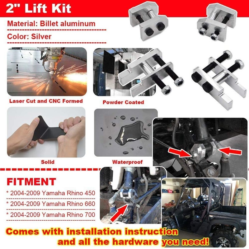 Wsays 2" Full Lift Kit Compatible with Yamaha Rhino 450 660 700 Sport & SE 2" Full Lift Kit - Image 3