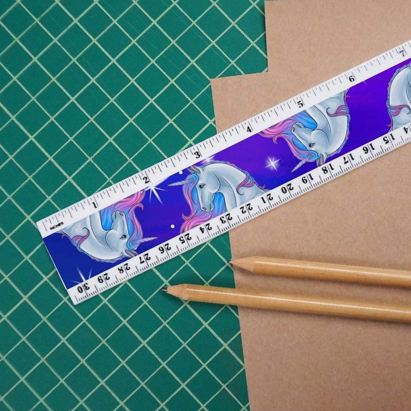 GRAPHICS & MORE Majestic Unicorn Pink Purple Blue 12 Inch Standard and Metric Plastic Ruler - Image 3