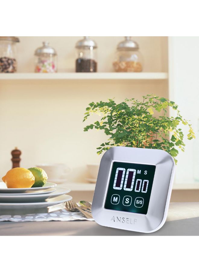 ANSELF LCD Digital Touch Screen Cooking Timer Countdown With Alarm Clock Silver - Image 5