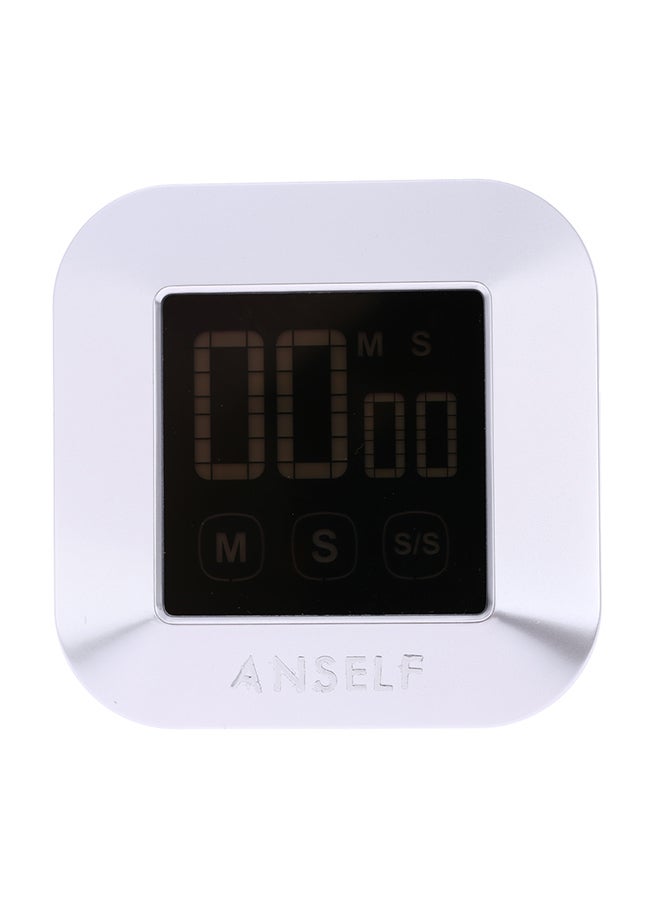 ANSELF LCD Digital Touch Screen Cooking Timer Countdown With Alarm Clock Silver - Image 1
