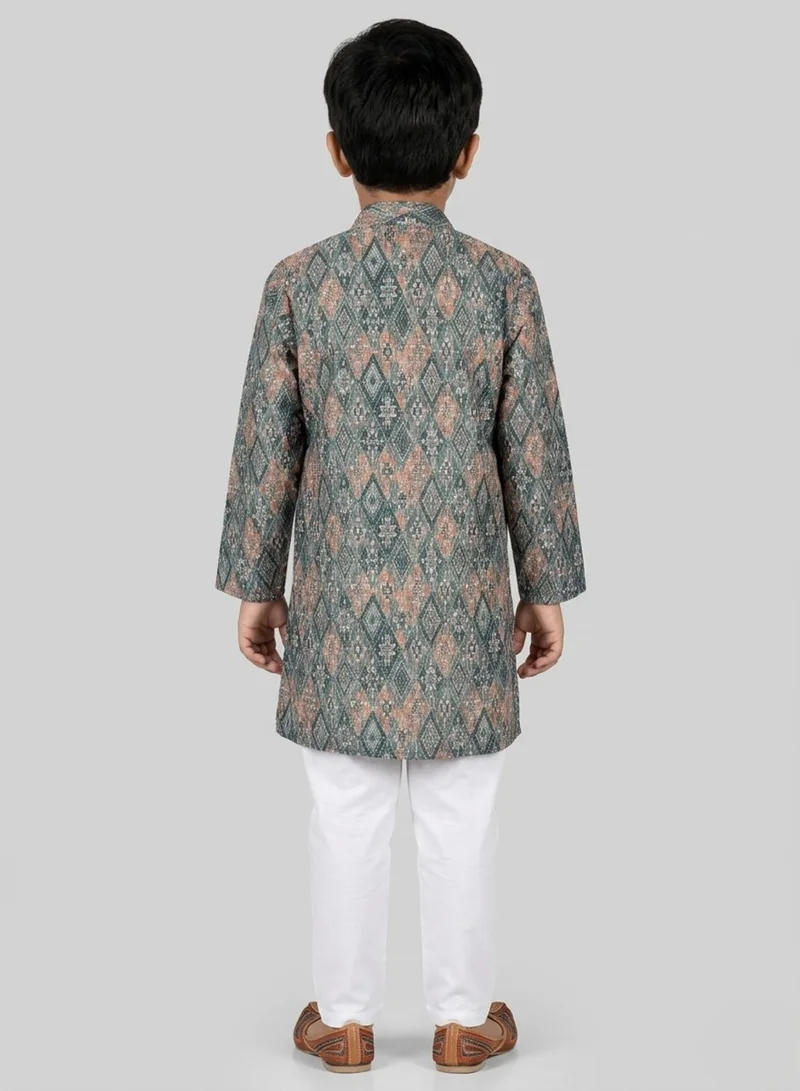 بيبي كلو Boys Festive Geometric Printed Kurta Pajama Set