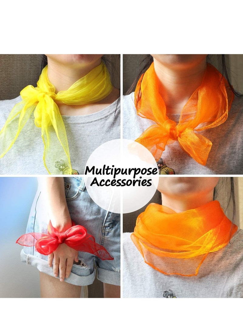 6 Pcs Dance Scarves, Square Scarf with Hemmed Edges Easy Clean Ideal Performance Props Accessories, Juggling Scarves Hemmed Square Dance Scarves, 6 Colors - Image 3