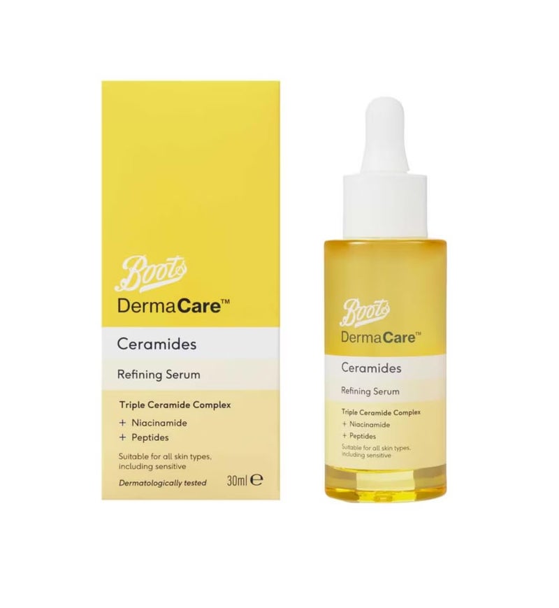Boots DermaCare Ceramides Refining Serum, Triple Complex with Niacinamide and Peptides, 30 ml