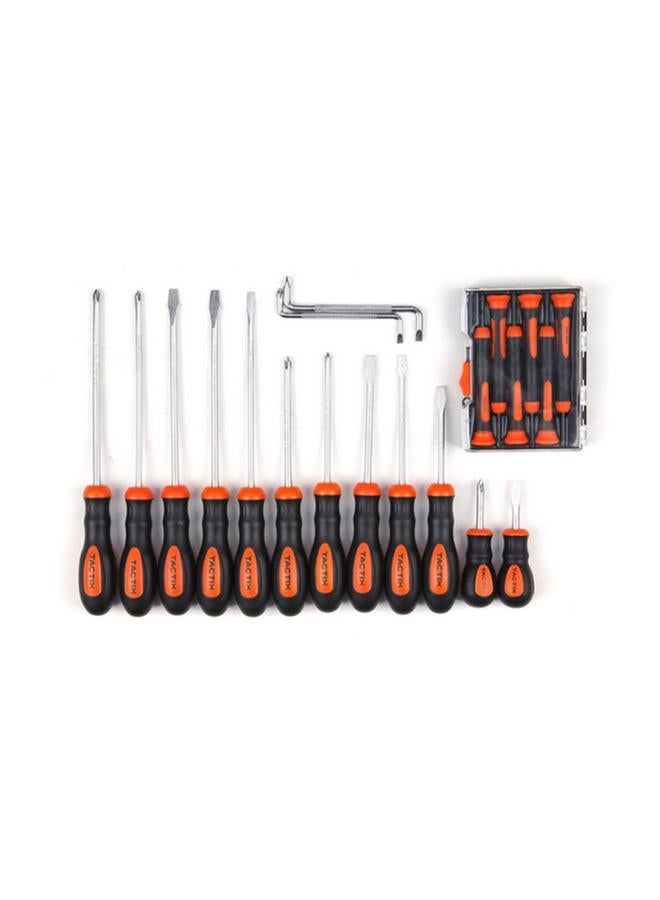 Tactix 20-Piece Chrome-Vanadium Steel Screwdriver Set with Non-Slip Grip Multicolor  - Image 2