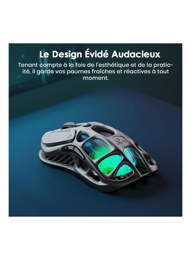 M1 Pro Wireless Gaming Mouse, Magnesium Alloy MMO Gaming Mice, 26,000 DPI, 88g Lightweight Hollowed-Out Design, 5 Programmable ons, 5 Dynamic Lightsync RGB Modes, Gunmetal Gray - Image 3