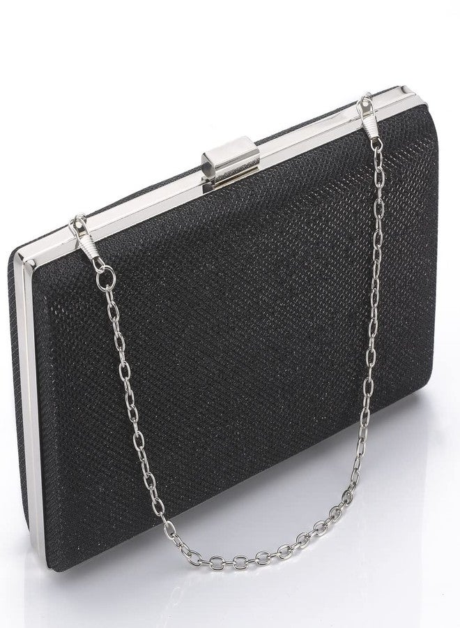 Blukey Women Vintage Bag Envelope Clutch Black Evening Handbag For Cocktail/Wedding/Party (Black) - Image 2