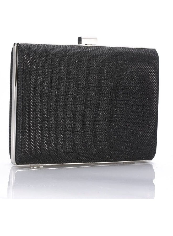 Blukey Women Vintage Bag Envelope Clutch Black Evening Handbag For Cocktail/Wedding/Party (Black) - Image 1
