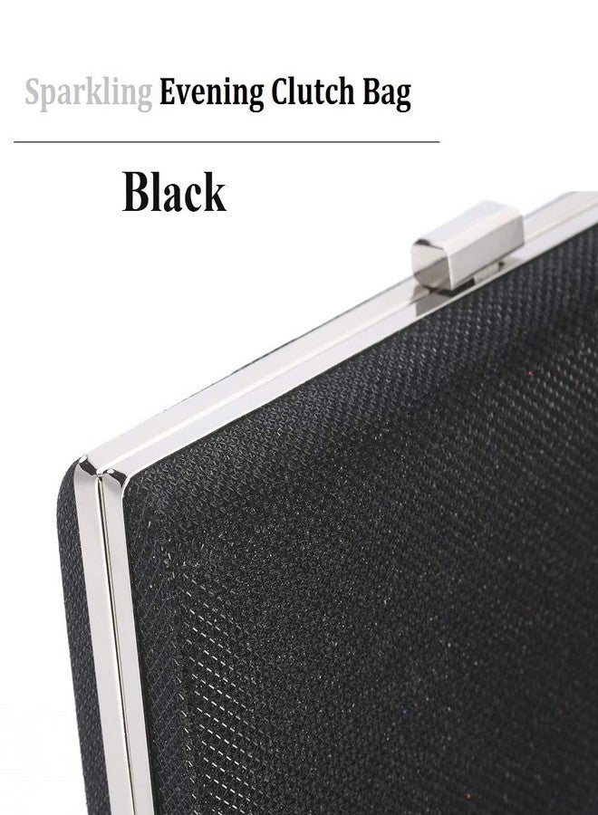 Blukey Women Vintage Bag Envelope Clutch Black Evening Handbag For Cocktail/Wedding/Party (Black) - Image 5