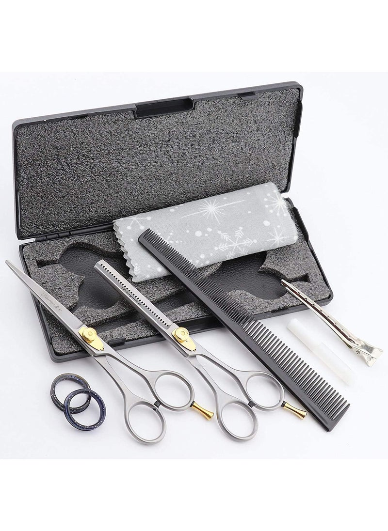 Haryali London - Right Handed 60 Inch Hairdressing Barber Scissors Set Hair Cutting Thinning Shears for Men and Women with Comb Oil Bottle Cloth and Hair Clipper Comes in Black Box - Image 1