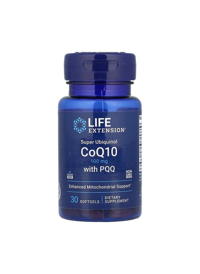 سوبر يوبيكوينول CoQ10 مع PQQ، 100 ملغ، 30 كبسولة هلامية