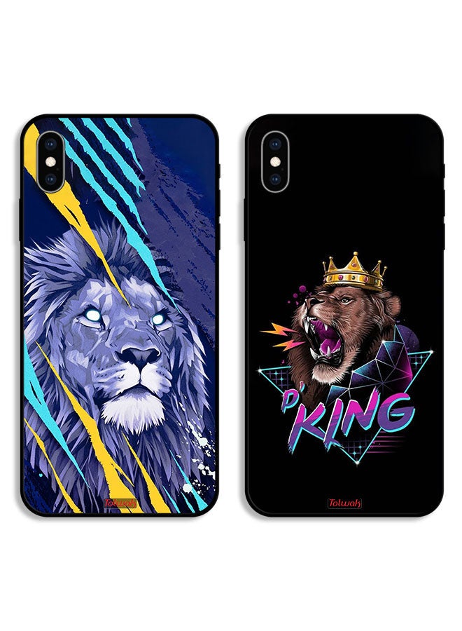 Tolwak Two Cases For Apple iPhone XS Max Protective Covers King Lion - Image 1