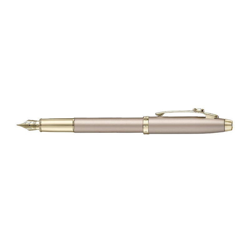 Sheaffer 100 Eip 9377 Champagne Gold Fountain Pen (Medium) With Champagne Gold Trims And Bow-Shaped Clip Emblem - Image 2