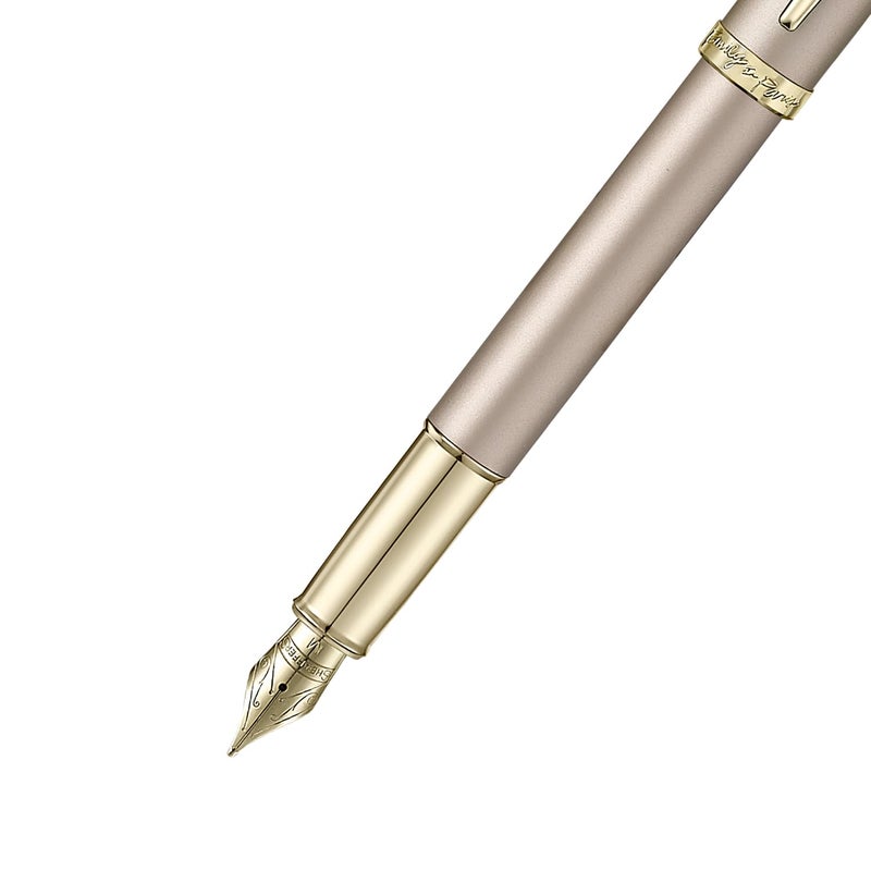 Sheaffer 100 Eip 9377 Champagne Gold Fountain Pen (Medium) With Champagne Gold Trims And Bow-Shaped Clip Emblem - Image 4