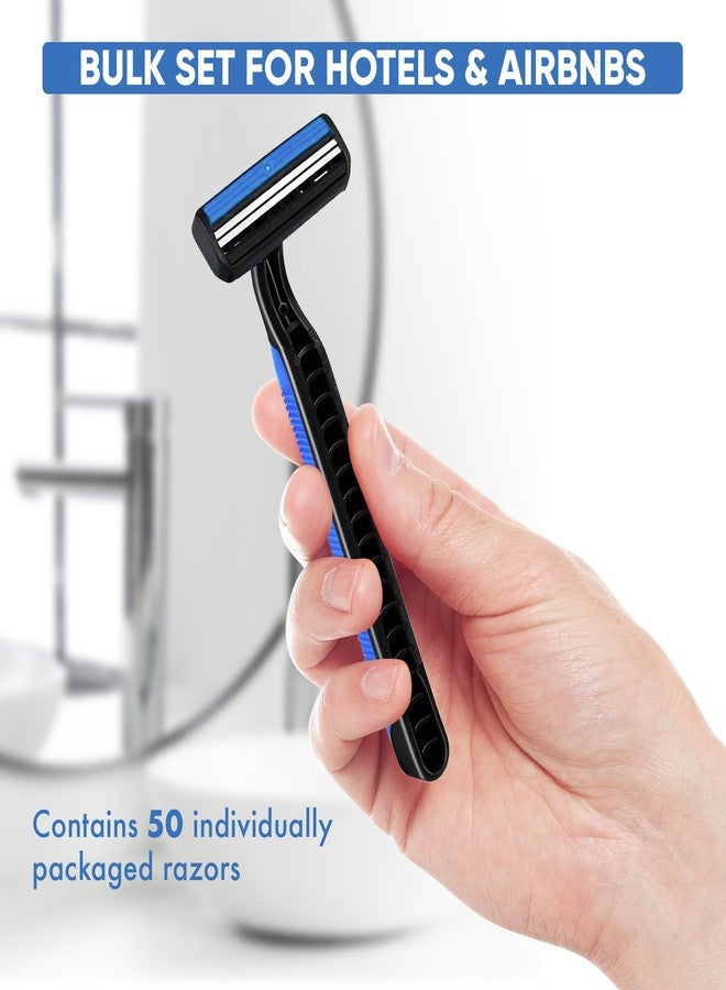 1-Shoppe All-in-Kit Double Blade Shaving Razor | Individually Wrapped | Disposable for Hotels & Hospitality | Case of 50 - Image 3