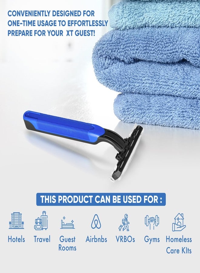 1-Shoppe All-in-Kit Double Blade Shaving Razor | Individually Wrapped | Disposable for Hotels & Hospitality | Case of 50 - Image 2