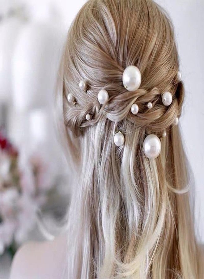 Cielasis 8Pcs Wedding Pearl Hair Pins Bridal Pearl RhinestoneHair, Bobby Hair Pins Clips for Brides Bridesmaid Gril Women (silver) - Image 3