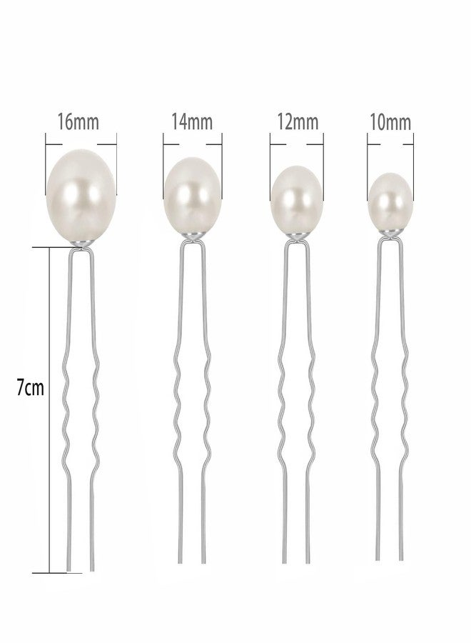 Cielasis 8Pcs Wedding Pearl Hair Pins Bridal Pearl RhinestoneHair, Bobby Hair Pins Clips for Brides Bridesmaid Gril Women (silver) - Image 2