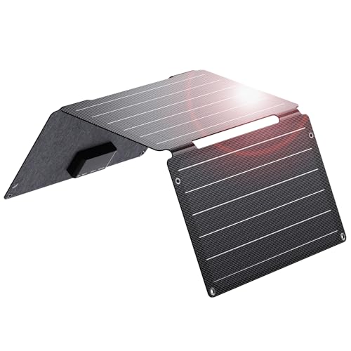BigBlue 30W Solar Panel Charger with Fast Charging USB-A, USB-C and DC Ports, IP68 Waterproof, Portable Folding Solar Charger Compatible with iPhone, iPad, Samsung, LG, Power Banks, Power Station - Image 1