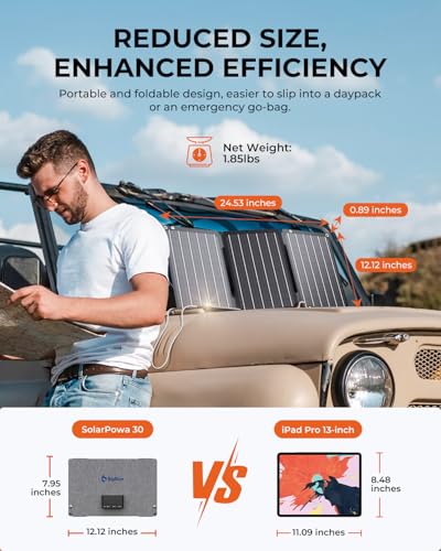 BigBlue 30W Solar Panel Charger with Fast Charging USB-A, USB-C and DC Ports, IP68 Waterproof, Portable Folding Solar Charger Compatible with iPhone, iPad, Samsung, LG, Power Banks, Power Station - Image 3