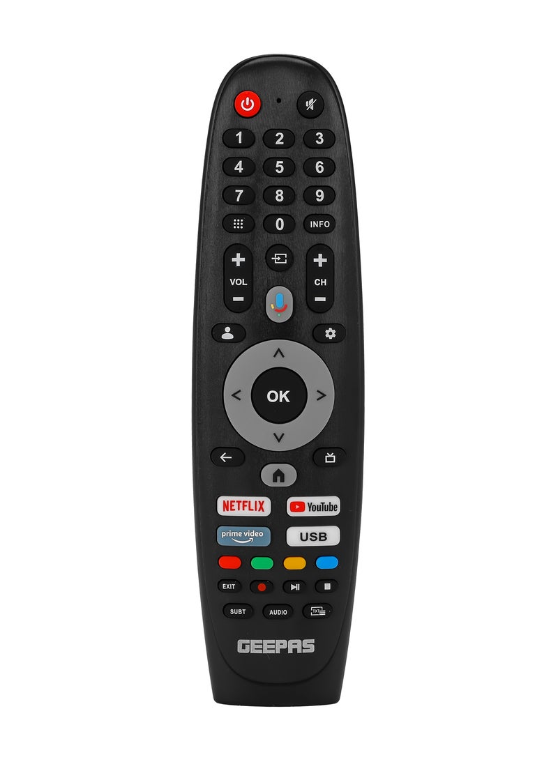 GEEPAS - Geepas 65'' 4K UHD, Google, Smart HDMI LED TV With Bluetooth, 2 USB, 4 HDMI Connectivity, WIFI, Screen Sharing, Wall Mount Bracket, Remote Control, 16:9 Aspect Ratio, Wide Color Enhancer, WIFI - Image 1