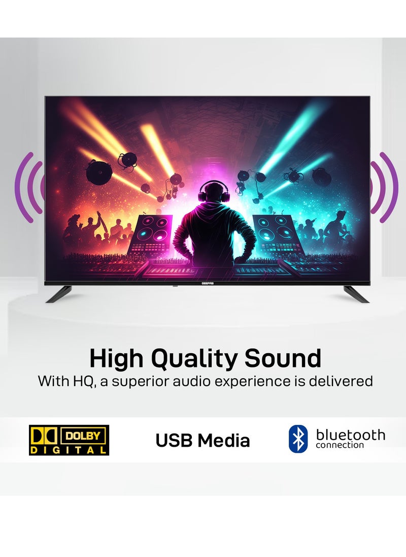 GEEPAS - Geepas 65'' 4K UHD, Google, Smart HDMI LED TV With Bluetooth, 2 USB, 4 HDMI Connectivity, WIFI, Screen Sharing, Wall Mount Bracket, Remote Control, 16:9 Aspect Ratio, Wide Color Enhancer, WIFI - Image 1