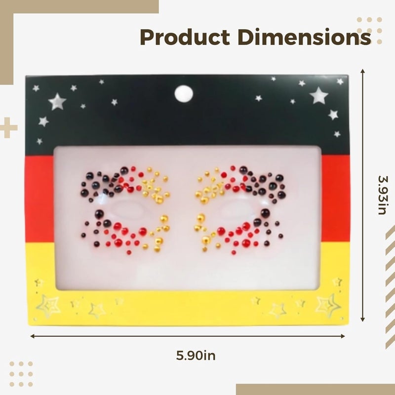 24 Pcs Self-Adhesive Face Gems, Decorative Rhinestone Stickers for World Cup, Fan Cheering Makeup, Acrylic, Teams Style - Image 2