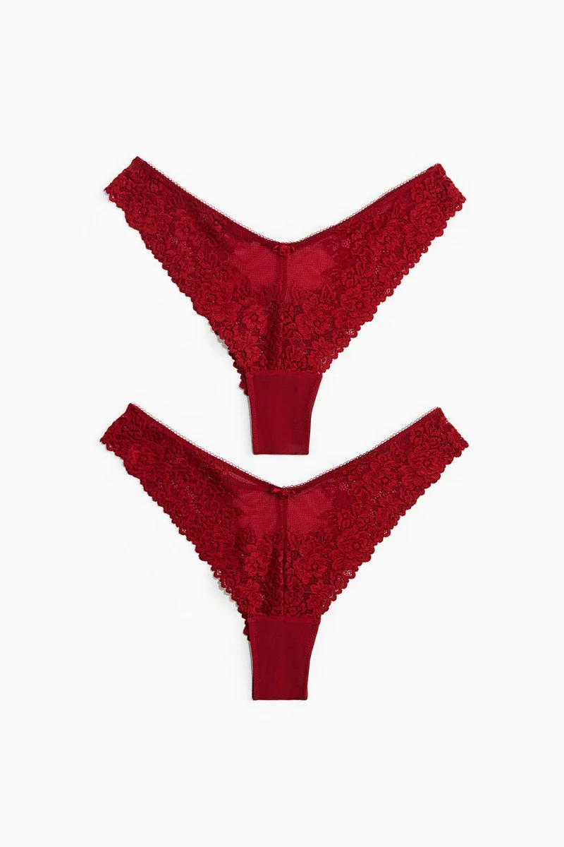 H&M 2-pack lace Brazilian briefs