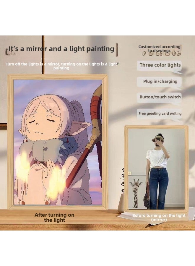 general Beautiful Mirror Light Painting Buried Fulilian Peripheral Creative DIY Bedroom Atmosphere Fill Light-Specifications:jz 1049-11_usb 3-color on - Image 2