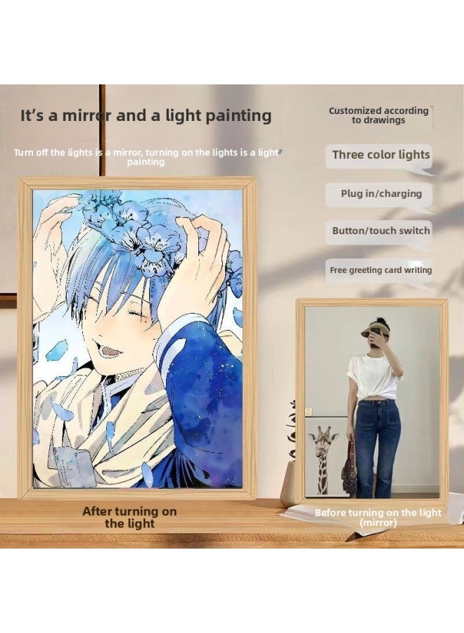 general Beautiful Mirror Light Painting Buried Fulilian Peripheral Creative DIY Bedroom Atmosphere Fill Light-Specifications:jz 1049-11_usb 3-color on - Image 5