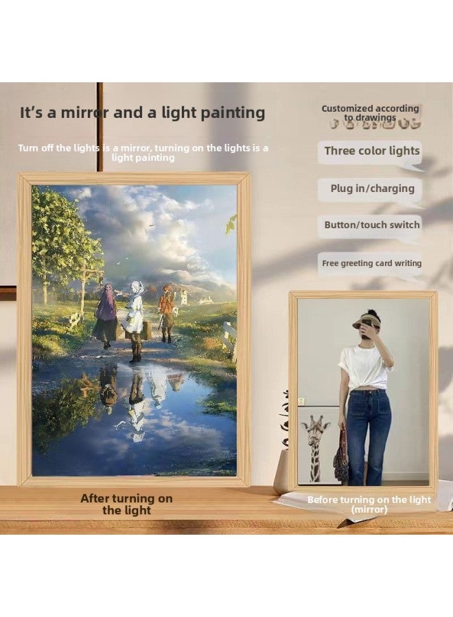 general Beautiful Mirror Light Painting Buried Fulilian Peripheral Creative DIY Bedroom Atmosphere Fill Light-Specifications:jz 1049-11_usb 3-color on - Image 4